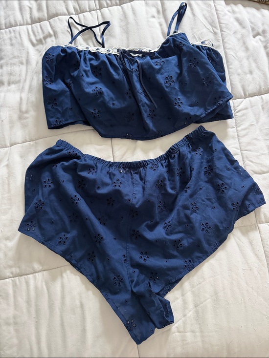Victoria's Secret Other - Victoria's Secret Navy Blue Eyelet Swim Coverup Set